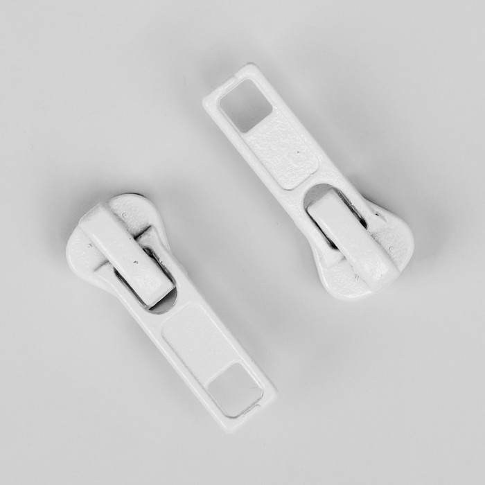 Замок автоматический, к молнии, трактор, №5, цвет белый