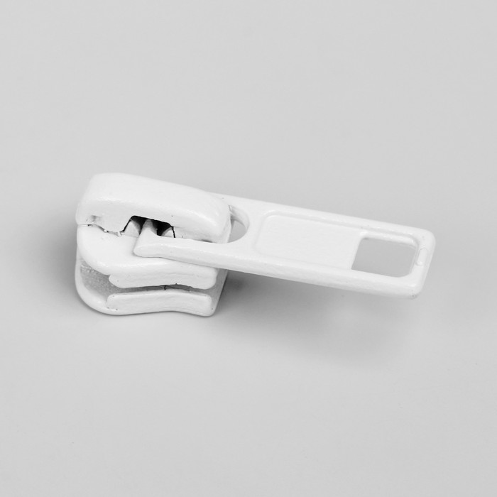 Замок автоматический, к молнии, трактор, №5, цвет белый