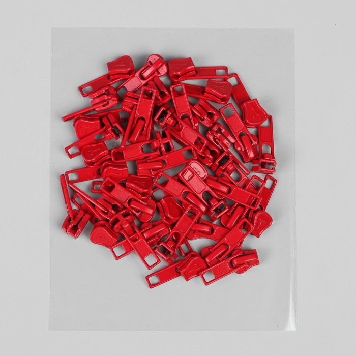 Замок автоматический, к молнии, трактор, №5, цвет тёмно-красный