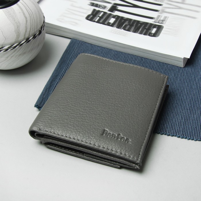 Кошелёк женский, 3 отдела, для карт, для монет, цвет серый