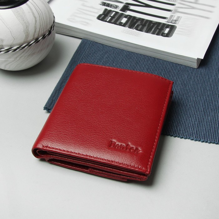 Кошелёк женский, 3 отдела, для карт, для монет, цвет бордовый