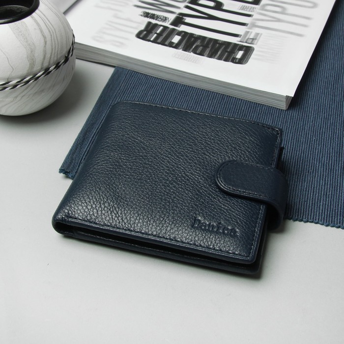 Кошелёк женский, 3 отдела, для карт, для монет, цвет синий