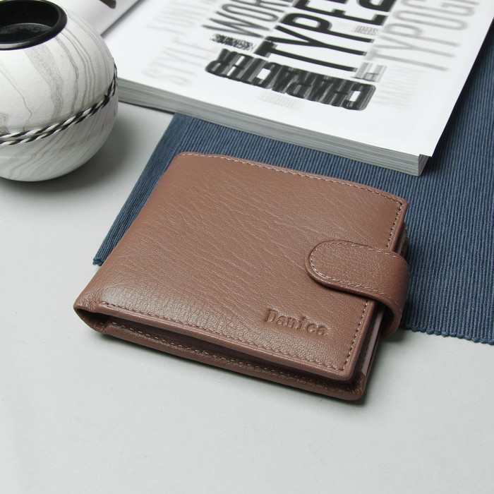 Кошелёк женский, 3 отдела, для карт, для монет, цвет пудра