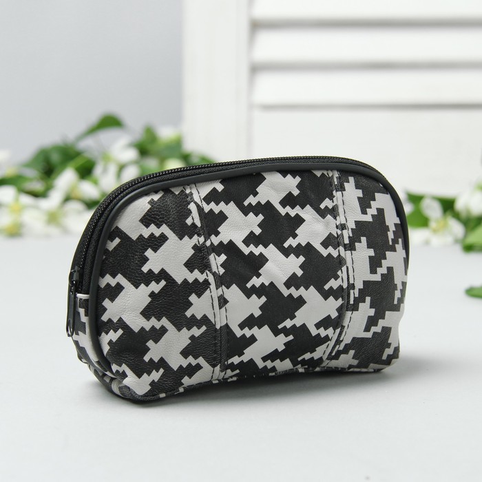 Косметичка простая, 1 отдел на молнии, принт "Пиксель"