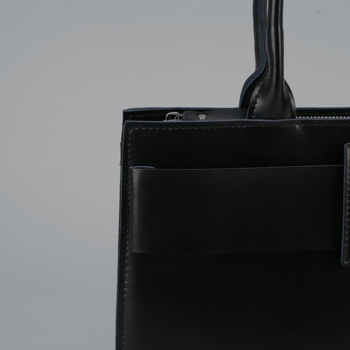 Сумка женская, отдел с перегородкой на молнии, наружный карман, длинный ремень, цвет чёрный