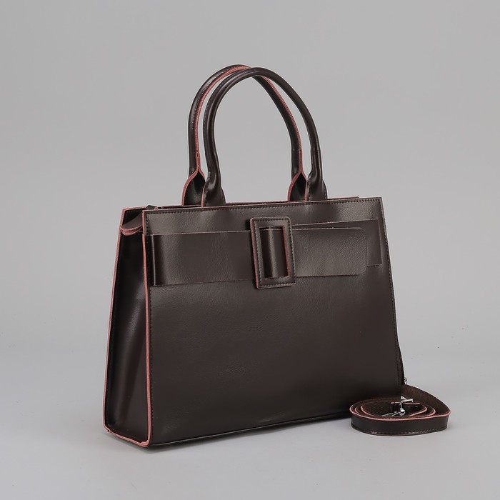 Сумка женская, отдел с перегородкой на молнии, наружный карман, длинный ремень, цвет кофейный