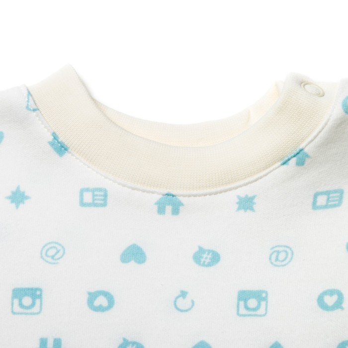 Пижама детская, рост 80 см, цвет белый/голубой U070111Y80