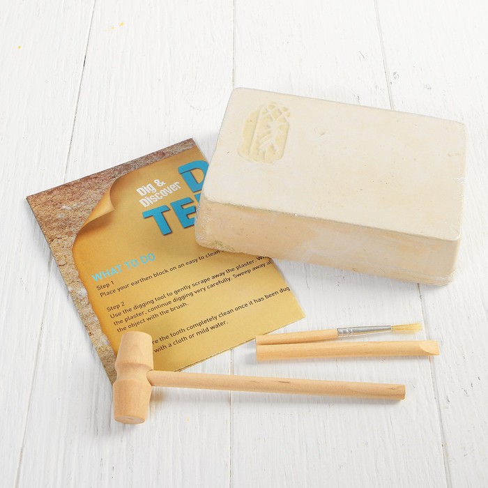 Набор археолога серия зуб динозавра "Спинозавр" + молоток, долото, кисть