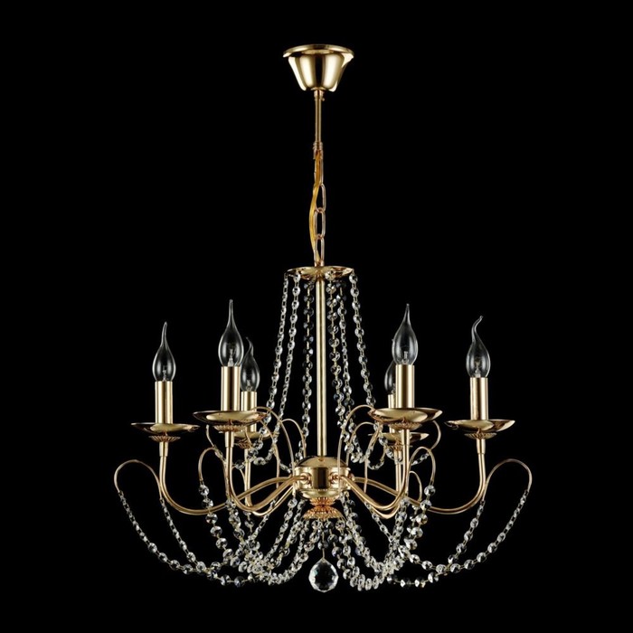 Люстра Gracia 6x60Вт E14 золото 58x58x46,5см