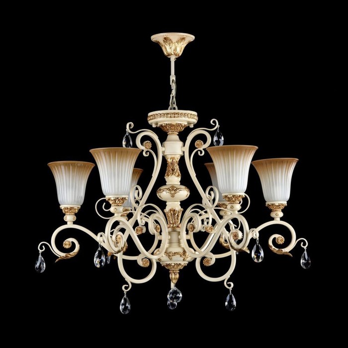 Люстра Symphony 6x60Вт E14 кремовый, золото 75x75x57см