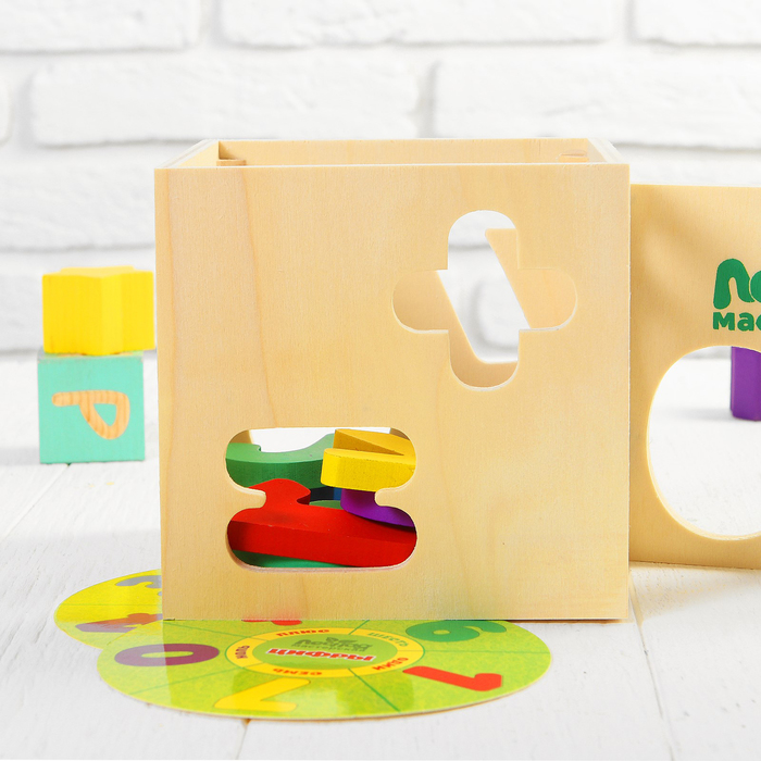 Сортер-бизикуб деревянный "Цифры" ( 10 деталей)