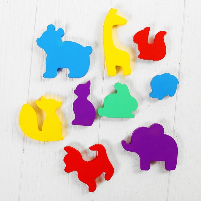 Сортер-бизикуб деревянный "Зверята" ( 10 деталей)