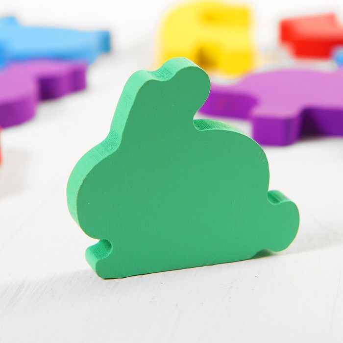 Сортер-бизикуб деревянный "Зверята" ( 10 деталей)