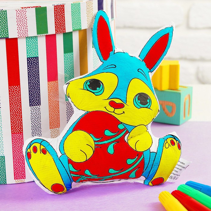 Игрушка-раскраска "Заяц", маркеры 4 цвета, смываются водой