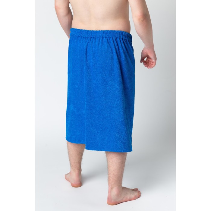 Килт муж КМ-2019, 70х150 синий, вышивка Пингвины, махра 300г/м хл100%