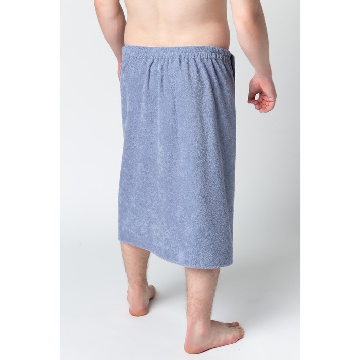 Килт муж КМ-2019, 70х150 серый, вышивка Хрюшка, махра 300г/м хл100%