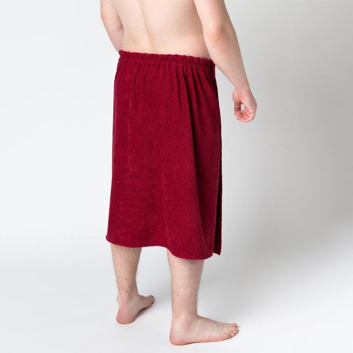 Килт муж КМ-НГ, 70х150 бордо, вышивка Снежинки, махра 300г/м хл100%