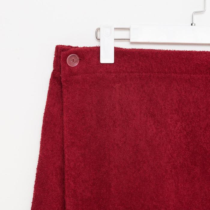 Килт муж КМ-НГ, 70х150 бордо, вышивка Снежинки, махра 300г/м хл100%