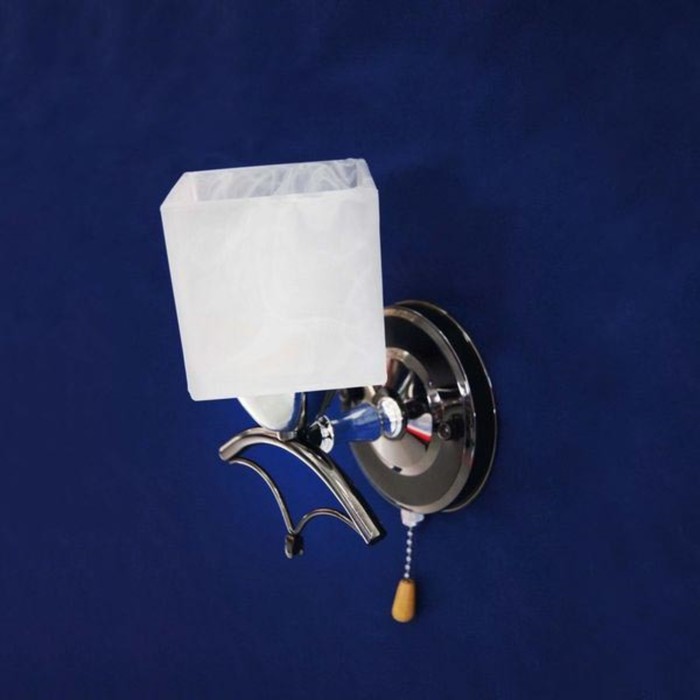 Бра "Бибиена" 1x60Вт E27 черный, хром 14x14x18см