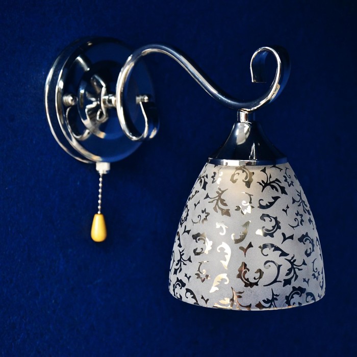 Бра "Вероника" 1x40Вт E27 черный, хром 12x27x20см