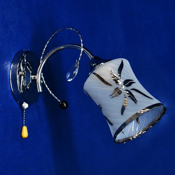 Бра "Грекила" 1x40Вт E27 черный, хром 12x27x20см