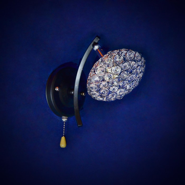 Бра "Имаколета" 1x40Вт E27 черный, хром 20x20x13см