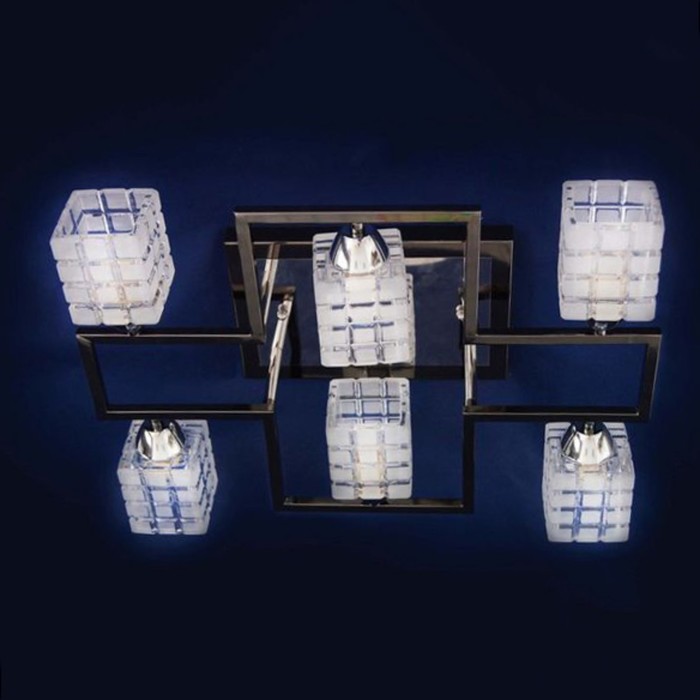 Люстра "Кристина" 6x60Вт E14 черный, хром 55x40x25см