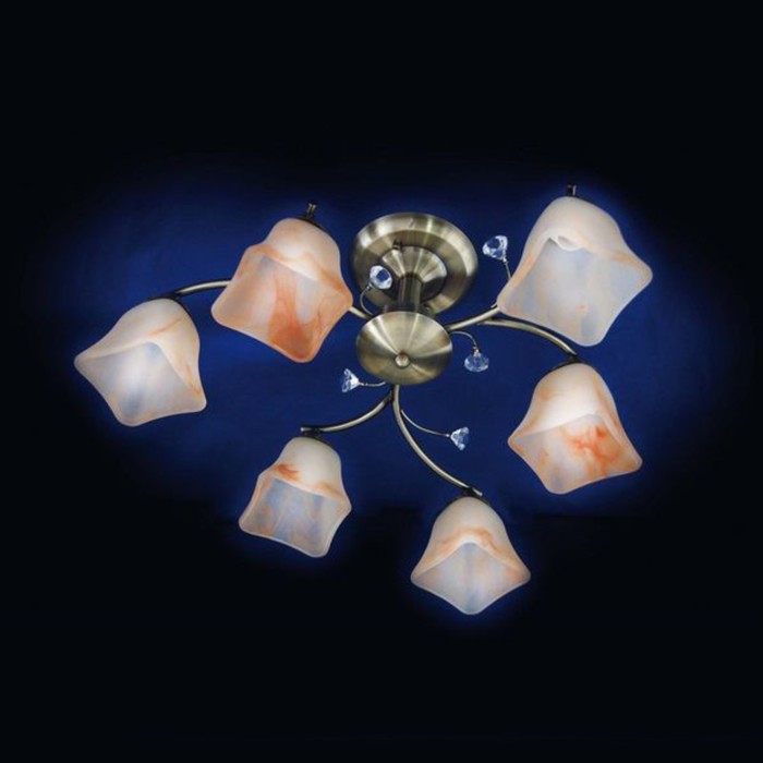 Люстра "Ксайомера" 6x60Вт E14 золото 55x55x32см