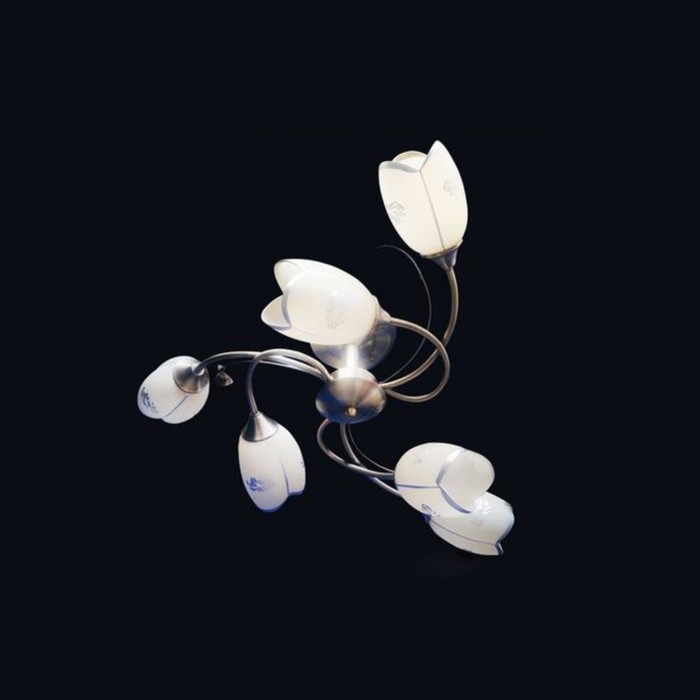 Люстра "Кейнд" 6x60Вт E27 серебро 70x70x30см