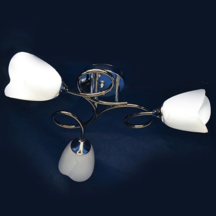 Люстра "Мануела" 3x60Вт E27 серебро 30x30x28см