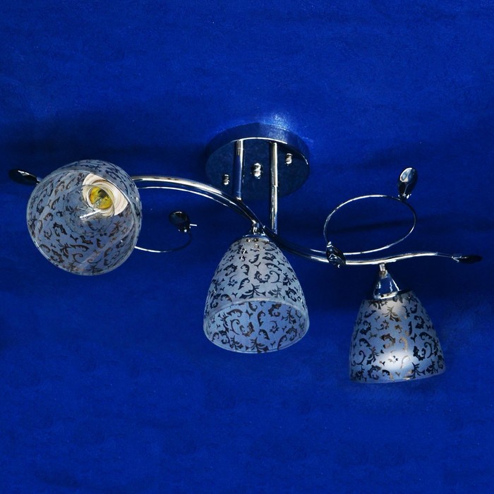 Люстра "Марита" 3x40Вт E27 серебро 44x22x28см