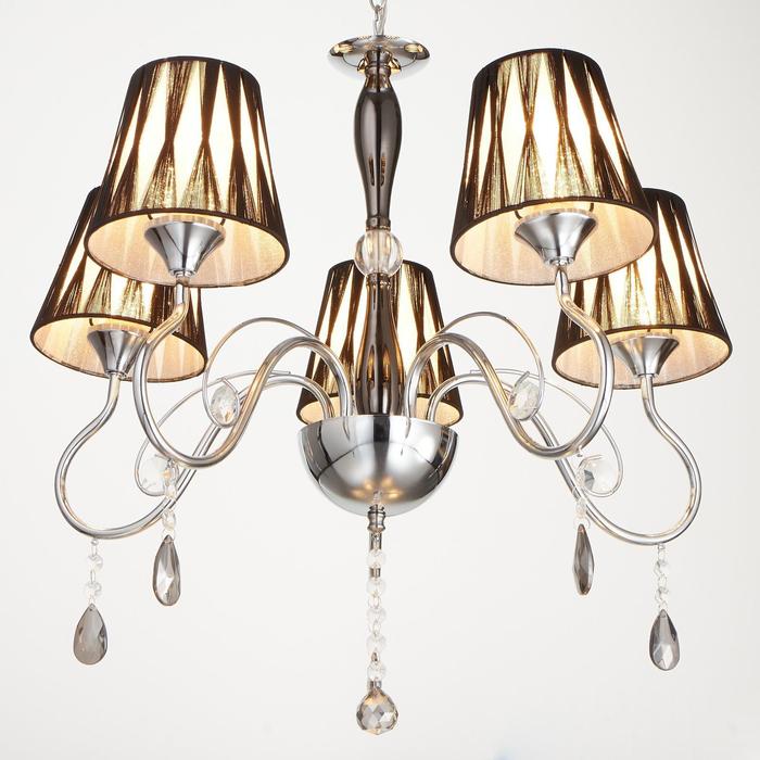 Люстра "Мерседес" 5x40Вт Е27 черный, хром 64x64x78см