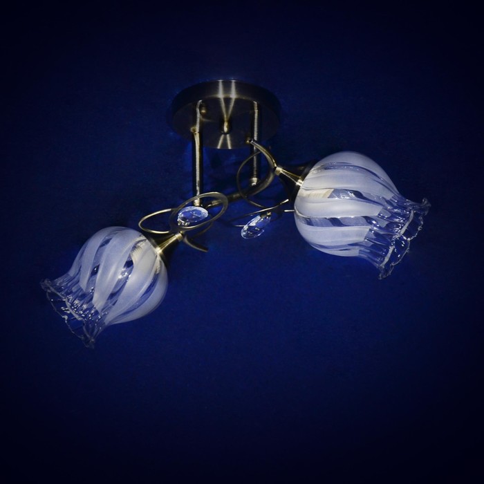 Люстра "Миреия" 2x40Вт Е27 бронза 45x45x27см