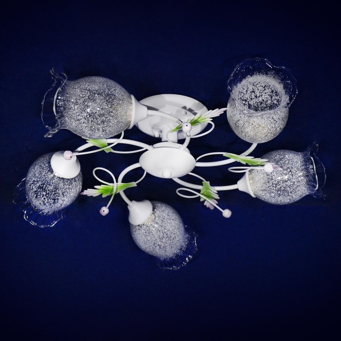 Люстра "Мерезол" 5x40Вт Е27 серебро 65x65x22см