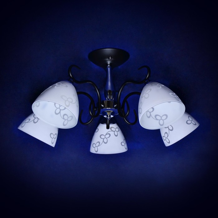 Люстра "Мерица" 5x40Вт Е27 черный, хром 65x65x34см