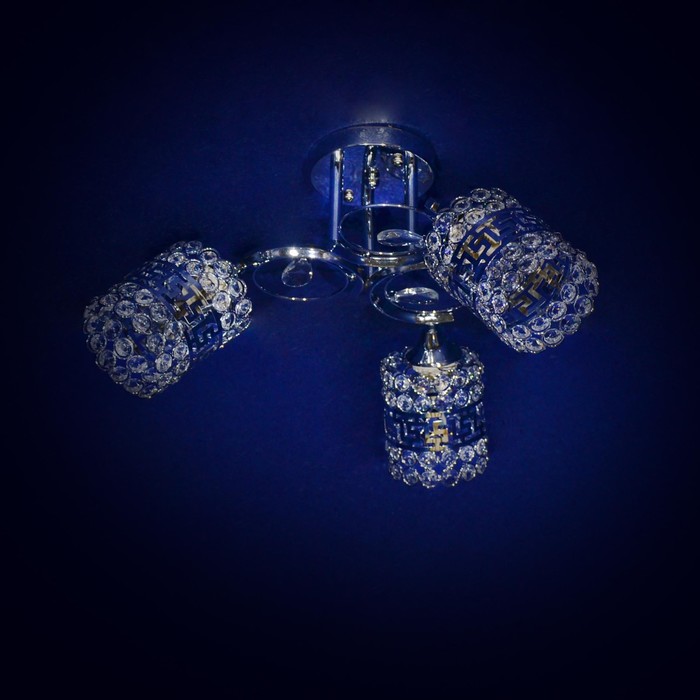 Люстра "Мериенела" 3x40Вт Е27 серебро 48x48x25см