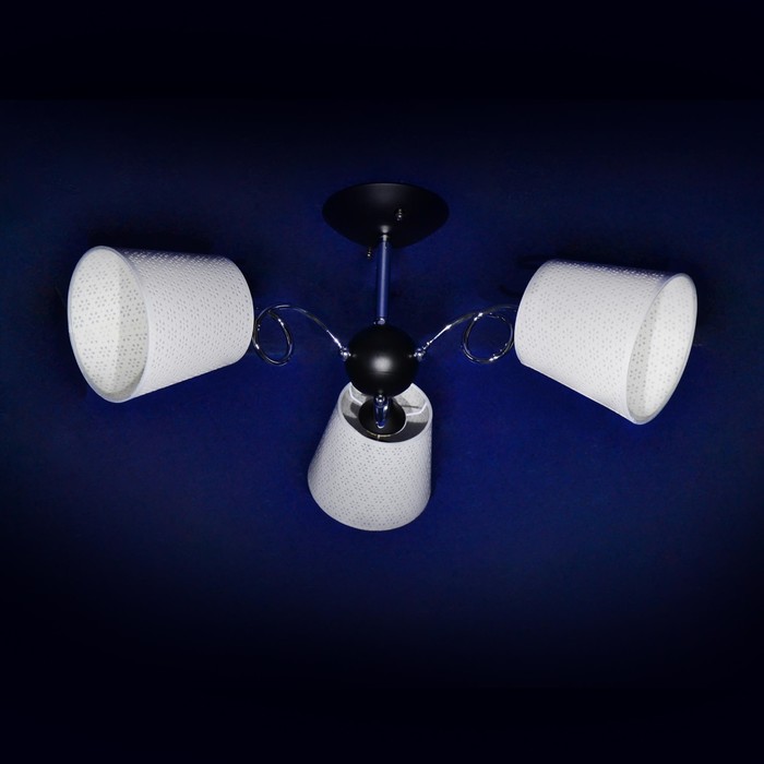 Люстра "Нив" 3x40Вт Е27 черный, хром 67x67x30см