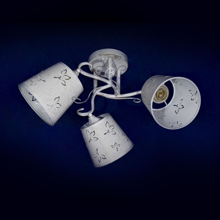 Люстра "Нилда" 3x40Вт Е27 серебро 49x49x26см