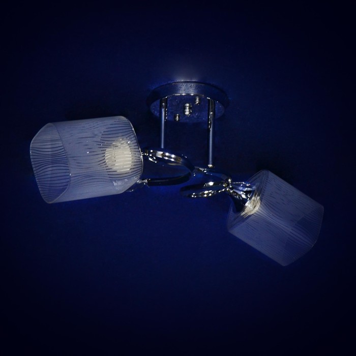 Люстра "Офелия" 2x40Вт Е27 серебро 47x47x28см