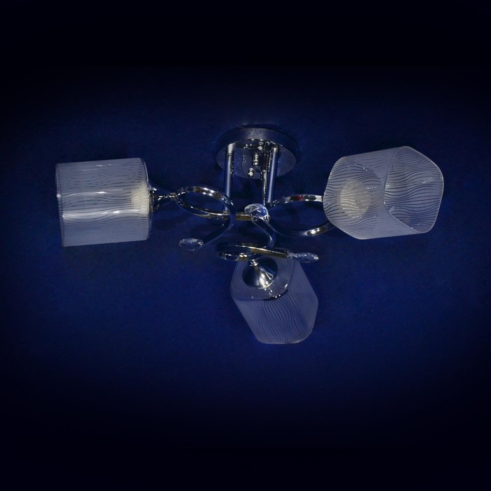 Люстра "Пака" 3x40Вт Е27 серебро 56x56x24см