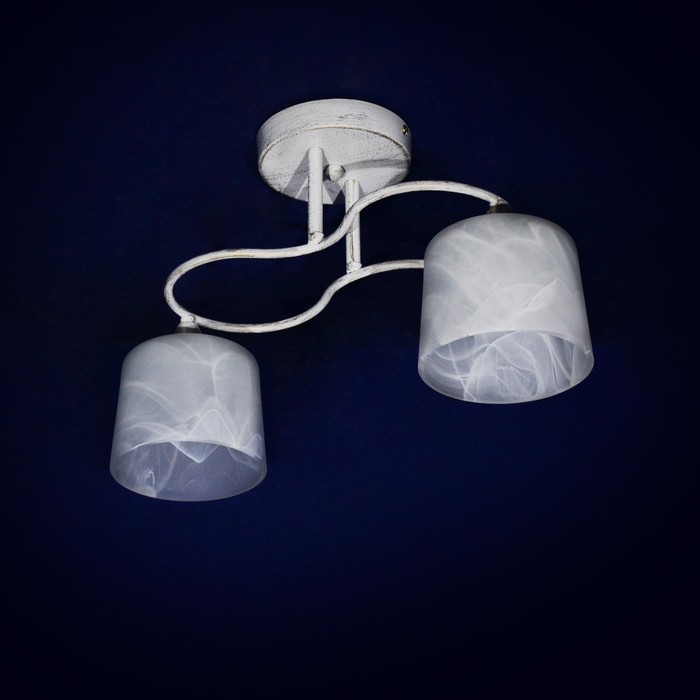 Люстра "Пепита" 2x40Вт Е27 серебро 44x44x29см