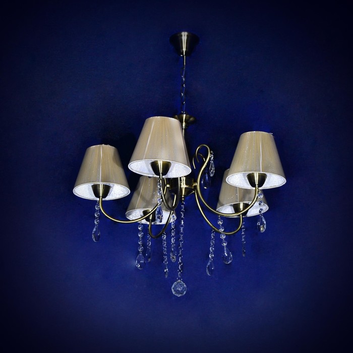 Люстра "Перла" 5x40Вт E27 золото 60x60x78см