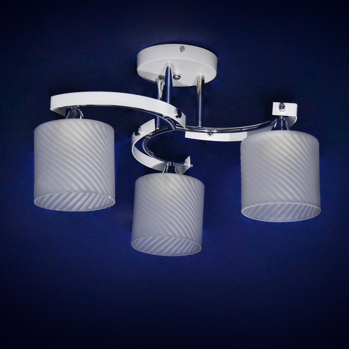 Люстра "Перлита" 3x40Вт Е27 серебро 44x44x30см