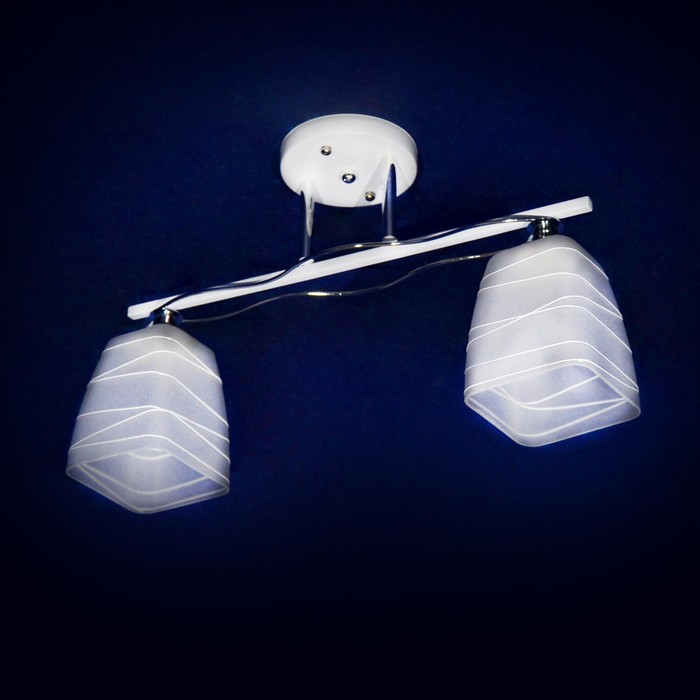 Люстра "Пекуита" 2x40Вт Е27 серебро 88x88x30см