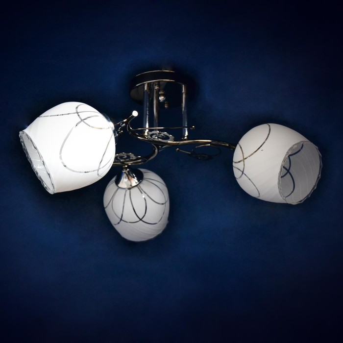 Люстра "Раймунда" 3x40Вт Е27 черный, хром 55x55x25см