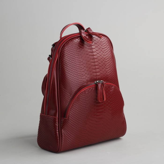 Рюкзак с отделом на молнии, 2 наружных кармана, цвет бордовый