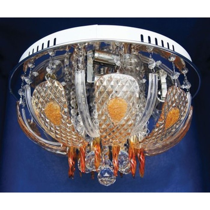 Люстра "Ремира" 6x60Вт E27 серебро 44x44x24см