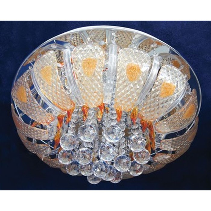 Люстра "Салют" 8x60Вт E27 серебро 54x54x28см