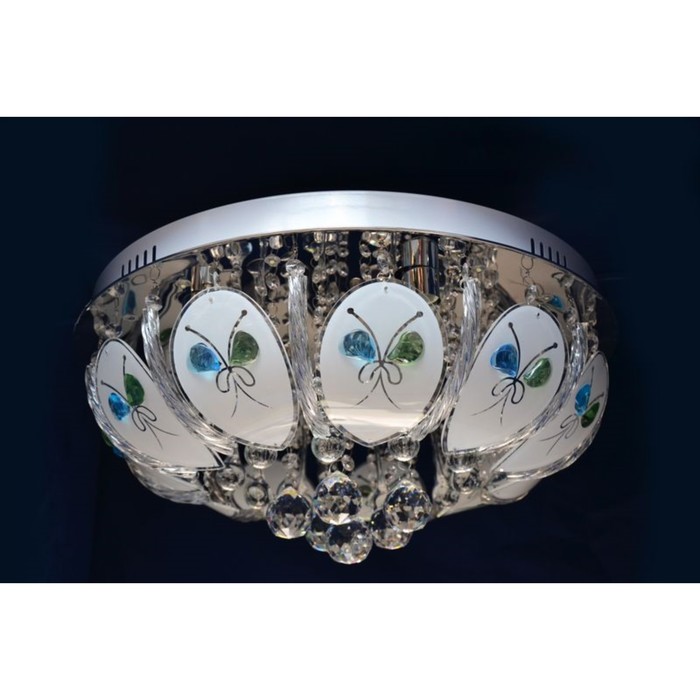 Люстра "Тониа" 6x60Вт Е14 серебро 50x50см