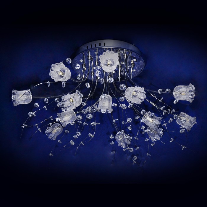 Люстра "Фортунета" 13x15Вт G4 серебро 85x85x44см